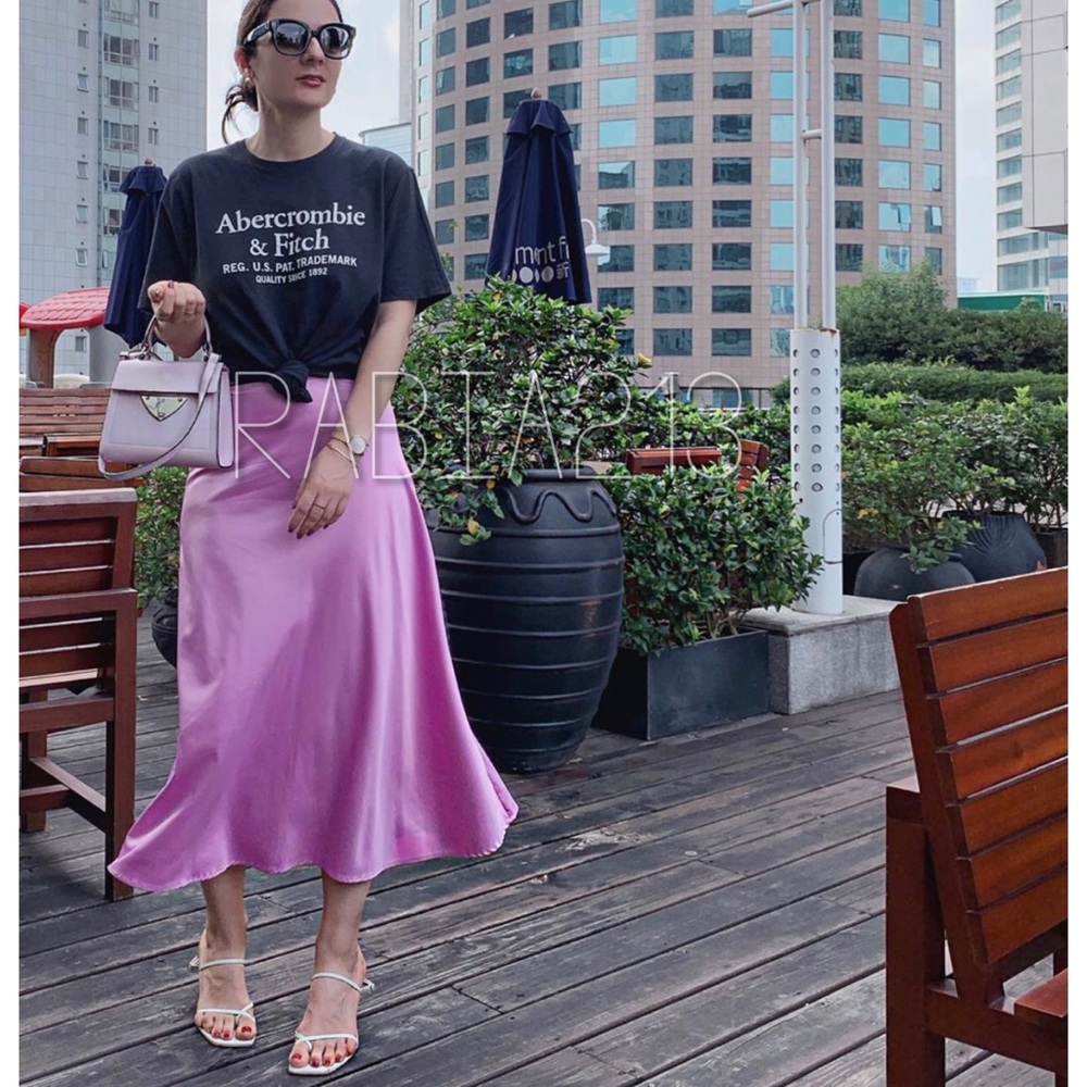 LAST 1!🔥ZARA PINK SATIN SKIRT - Picture 8 of 16